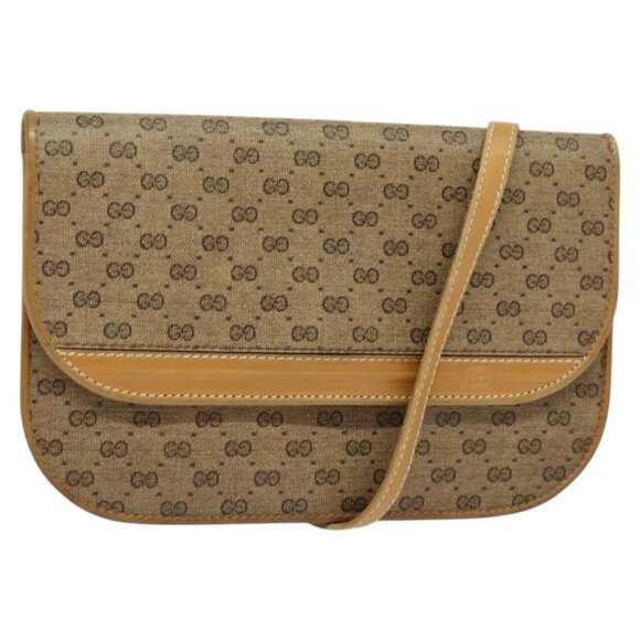 GUCCI Micro GG Supreme Shoulder Bag PVC Beige Gold - Picture 1 of 16